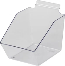 6 Slatwall Bins Dump Acrylic Clear 7 ½” L X 6” W X 5 ½” Plastic Retail Display
