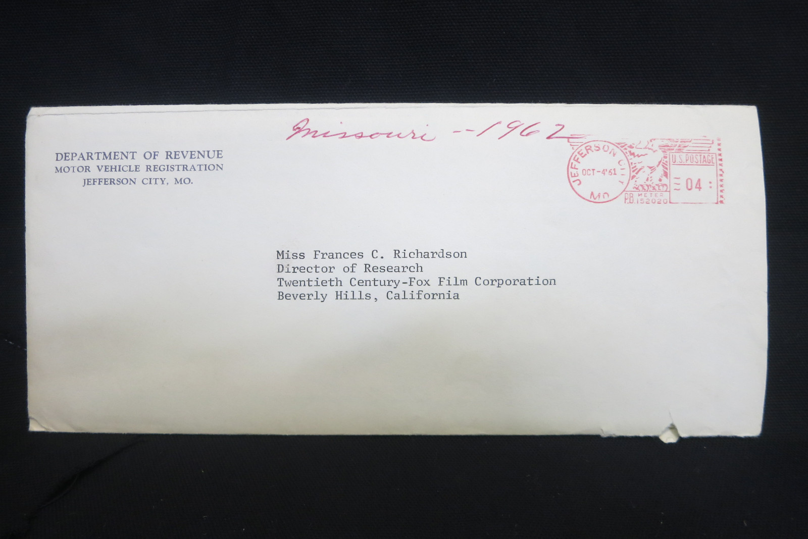 Original 1963 Missouri Renewal Tag for 20th Century Fox Films eBay