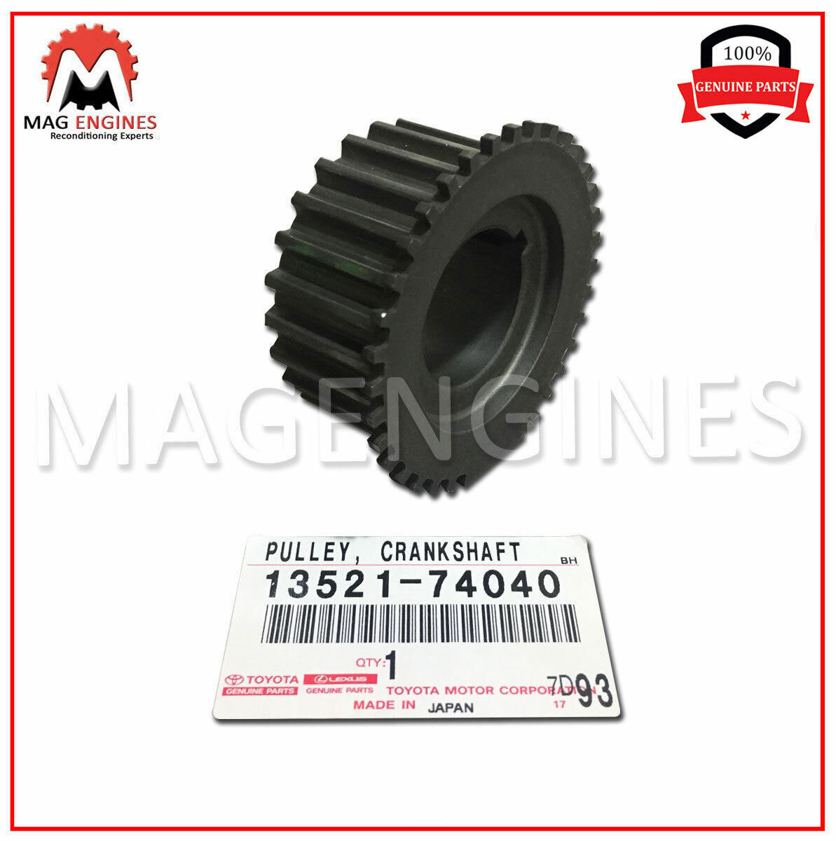 13521-74040 GENUINE OEM CRANKSHAFT TIMING PULLEY FOR RAV4 CELICA