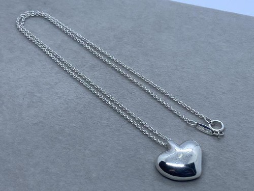Tiffany & Co.Elsa Peretti Full Heart Necklace Pendant Silver 925 no box 40cm - Picture 5 of 7