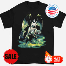 Boris Vallejo Naked Gargoyle Girl 80s Black T-Shirt S-5XL