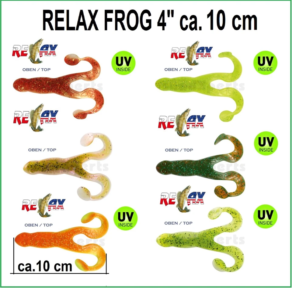 2 Relax Turbo Twister 4" Frog Frosch 10 cm DTT 8 cm Gummiköder Barsch Hecht - Bild 2 von 4