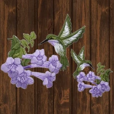 Hummingbird Embroidered Patch — 2-Pack — Iron On
