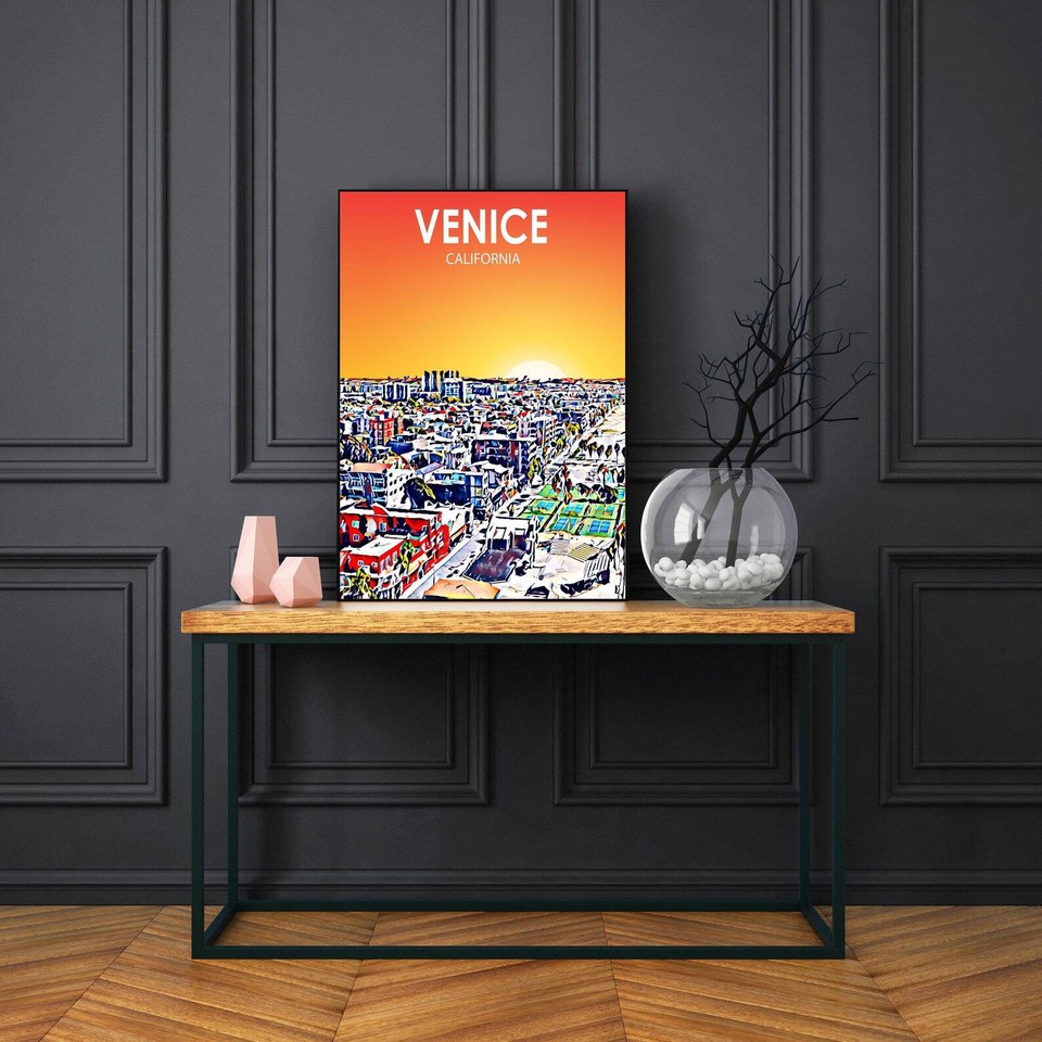 Venice Ca Art Poster California Sunset Landscape Poster Print Venice