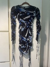 h&m divided mesh festival dress marble detail