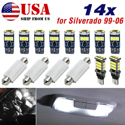 14pcLED Light Kit for Chevy Silverado 99 -06 Interior Dome Reading License Cabin