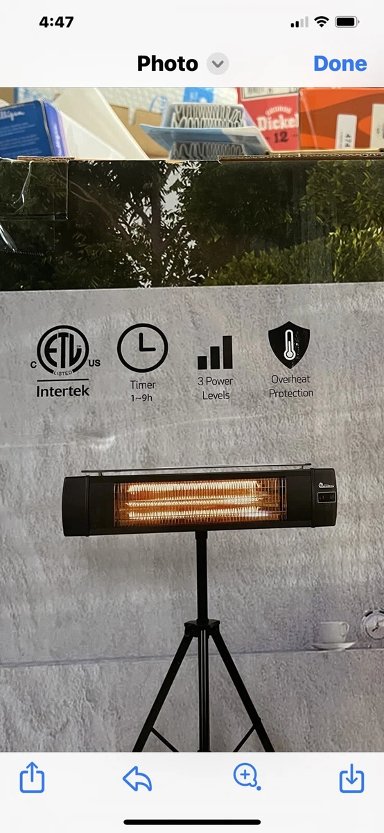 Dr Infrared Heater DR-368 Carbon Infrared Patio Heater with Tripod Black  NEW | eBay
