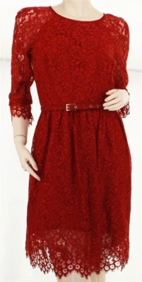 Trina Turk Créateur Rouge Rosalind Boeuf Sang Coton Mélange Cocktail Robe 6 - Photo 1/4