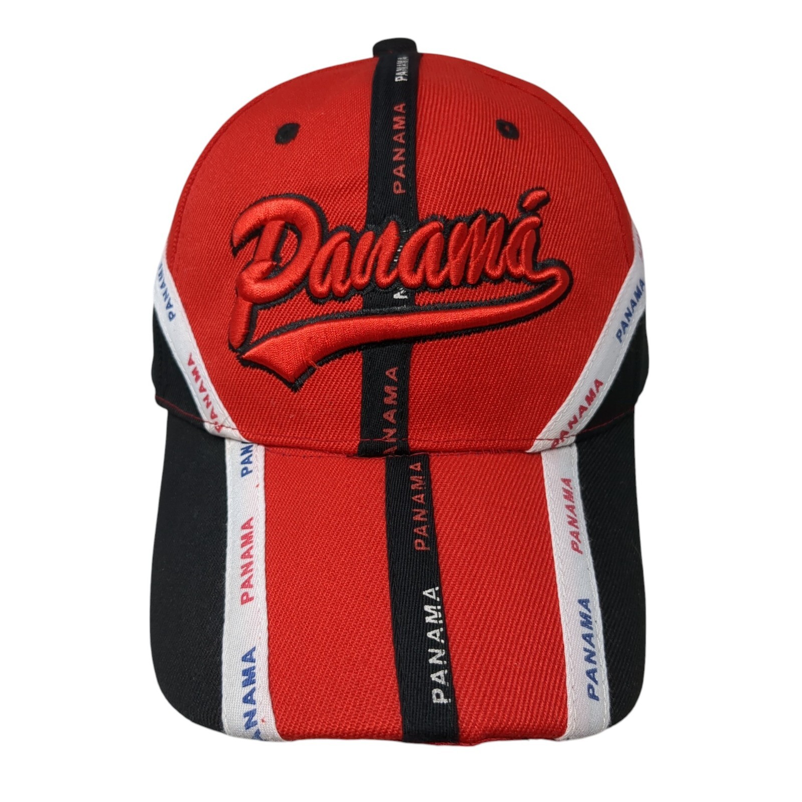 Panama Strapback Hat Multicolor OS Adjustable Emb… - image 1