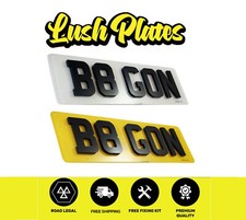 PAIR OF 4D DOUBLE 5MM THICK LETTER SHORT SMALL NUMBER PLATES 7 6 5 4 DIGIT