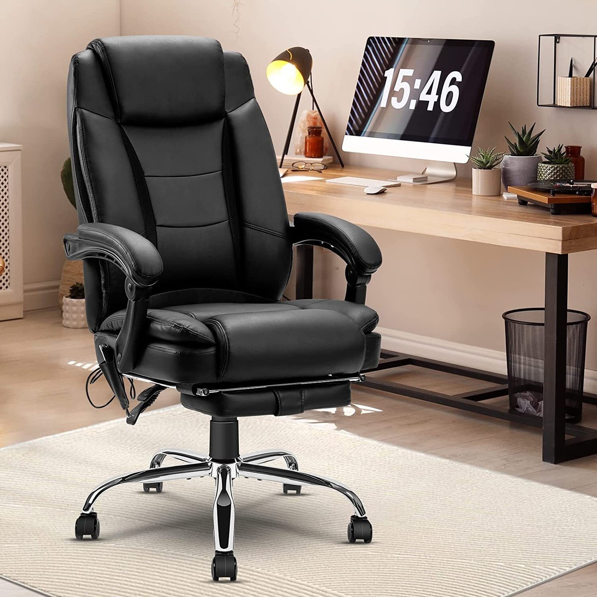 Office Chair Massage Heated Home Computer Gaming Reclining swivel New US  Stock | eBay