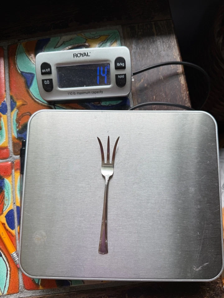 Horquilla de limón Gorham “Greenbrier” 1938 plata esterlina 3 dientes sin mongramos 4,5” Foto 2 de 4