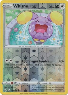 WHISMUR 135/185 VIVID VOLTAGE POKEMON (REVERSE HOLO, NM)