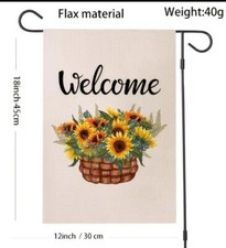 1pc 12x18in Novelty Decorative Welcome Sunflower Garden Flag, Outdoor...