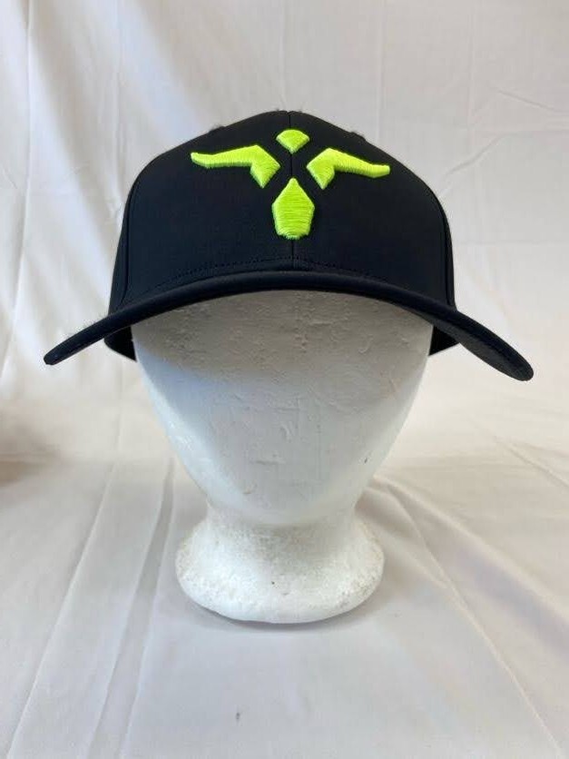 Wrangler 20x Baseball Cap Fitted Hat M Black Neon Embroidered Logo
