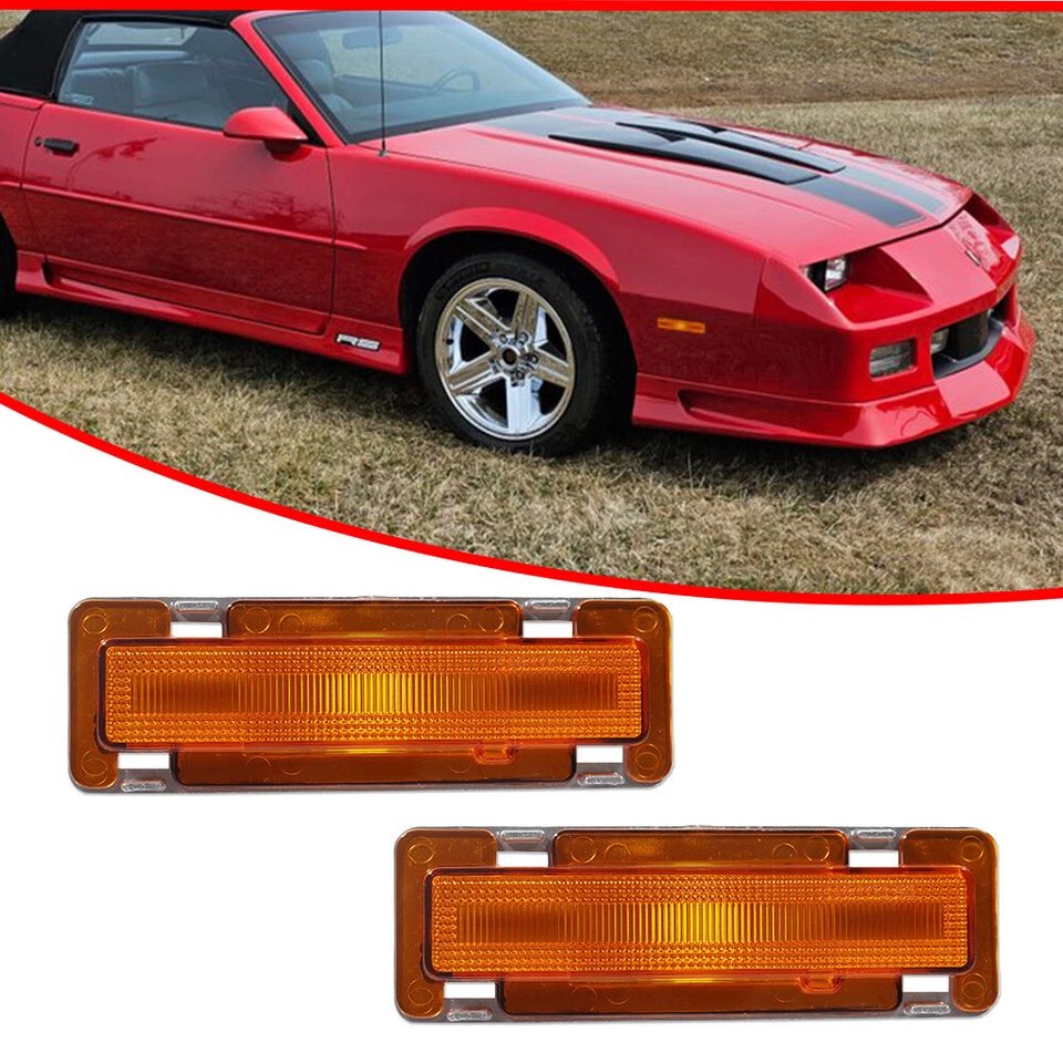 Carcasas de luz marcadoras laterales delanteras ámbar ámbar para Chevy Camaro y Pontiac Firebird 85-92 Foto 2 de 4
