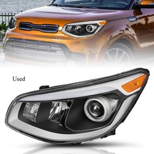 For 2014 2015 2016 Kia Soul Black Projector Halogen Headlight LH Driver Side