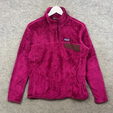 Patagonia Fleece Womens Large Pink Re Tool Snap T Polartec Sherpa Deep Pile Top