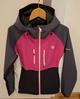 DARE 2B Outdoor-Wanderjacke Damen mit Kapuze Gr. 38  Schwarz/Weiß/Grau/Pink