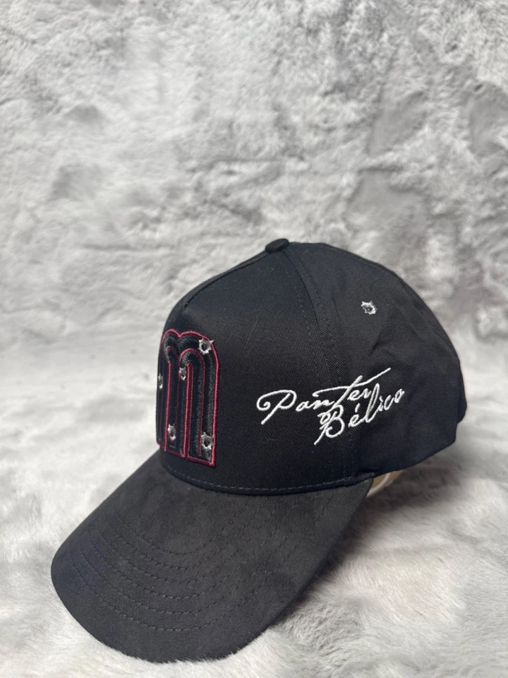 Gorra Gallo Fino Gorra Negra Gamuza Pantera Belico Vaquero Western Snap Back Para Hombres Foto 2 de 4