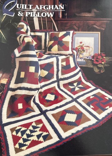 CROCHET Annie’s Afghan Quilt Club ~ “Quilt Afghan And Pillow” ~ PATTERN ~
