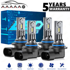 9006 9005 LED Headlight Kit Combo Bulbs High Low Beam Super Bright White 10000K