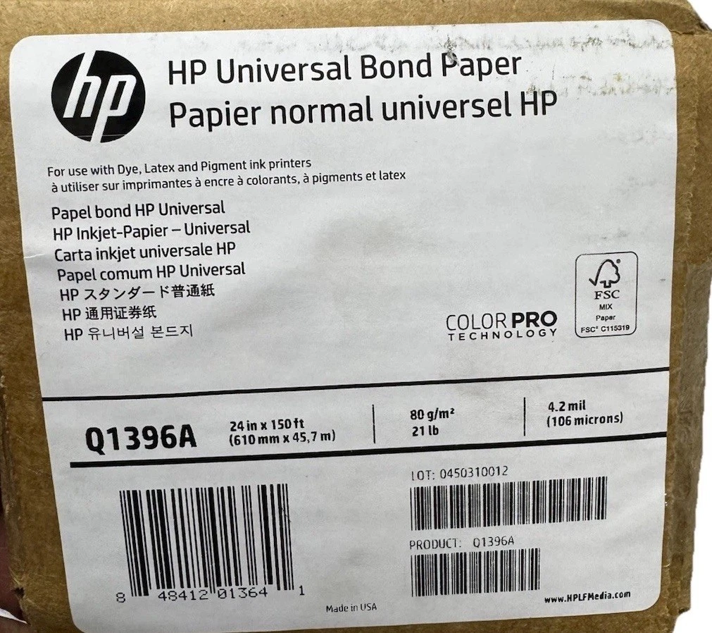 REF:C6019B] HP ROULEAU de Papier Original C6019B 98 g 610 mm x 45,7 m