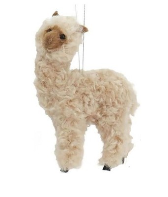 Furry Alpaca Christmas Ornament by Kurt Adler 4.5 Inches--#C4866 Tan