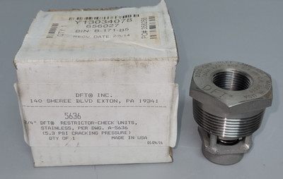 DFT Restrictor Threaded In-Line Check Valve 5636 - 3/4'' 5.3 PSIG (B635)