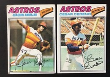 1977 Topps Astros Joaquin Andujar Rookie #67 &amp; Cesar Cedeno #90 FREE SHIPPING