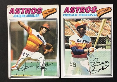 1977 Topps Astros Joaquin Andujar Rookie #67 & Cesar Cedeno #90 FREE SHIPPING
