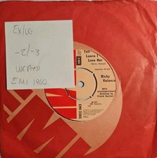 Ricky Valance Tell Laura I Love Her Vinyl Record 7" EX/VG EMI 2303 1960