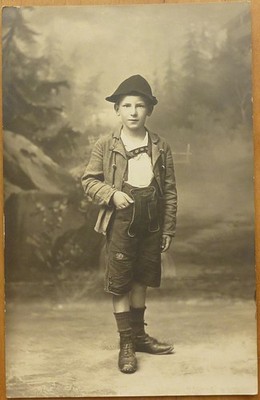 Postcard photo young costume photographer Otto Paap by Balde Salzburg approx. 1910