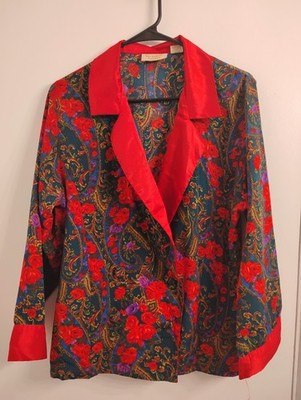 VTG Victoria Secret Floral & Paisley Pajama Top Size S