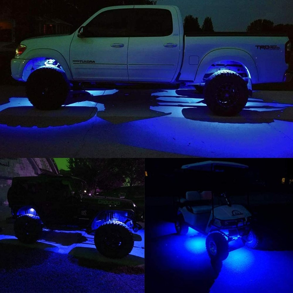 10x Under Body LED Rock Light For JEEP Truck Offroad UTV Bed Fog Lights Blue