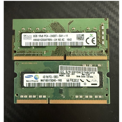 SK hynix 8GB DDR4 SO-DIMM PC4-2400 & Samsung 4GB DDR3 SO-DIMM PC3-12800 RAM 12GB