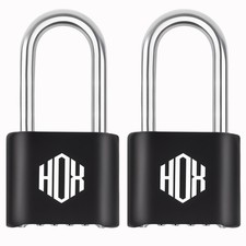 4 Digit Heavy Duty Combination Lock, 2.7 Inch Long Shackle, Outdoor Waterproo...