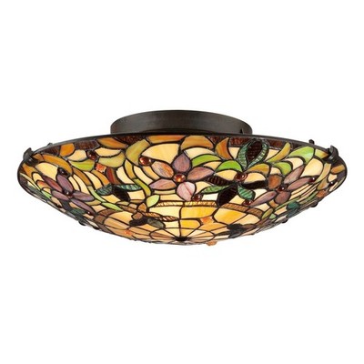 Verspielte Deckenleuchte FARFALLA 6 in Bronze Ø43cm Tiffany Lampe Esszimmer Flur