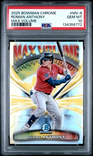 2025 Bowman Chrome - Max Volume Roman Anthony #MV-8 (RC) PSA 10 Pop 6 🔥📈