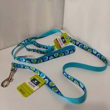 Top Paw Adjustable Leash and Collar Puppy/Dog SMALL 8" to 12" Blue / Green