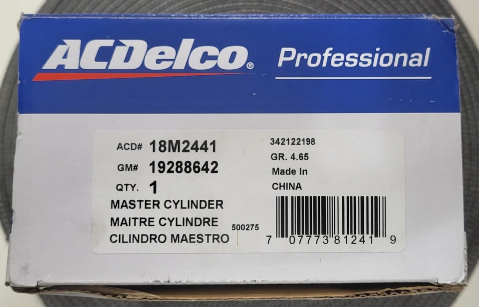 Cilindro maestro de freno AC Delco 18M2441, 97-04 C5 Chevrolet Corvette Foto 2 de 2