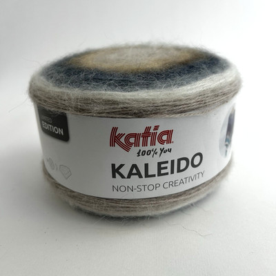 984 yard cake Katia KALEIDO Limited Edition DK Weight Yarn #301 BLUE BROWN WHITE