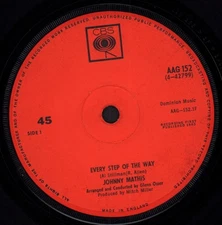 Johnny Mathis Every Step of the Way 7" vinyl UK Cbs 1963 solid label design