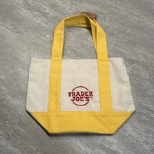 Trader Joe’s Mini Canvas Tote Bags Yellow Trader Joe NEW NWT Limited Edition