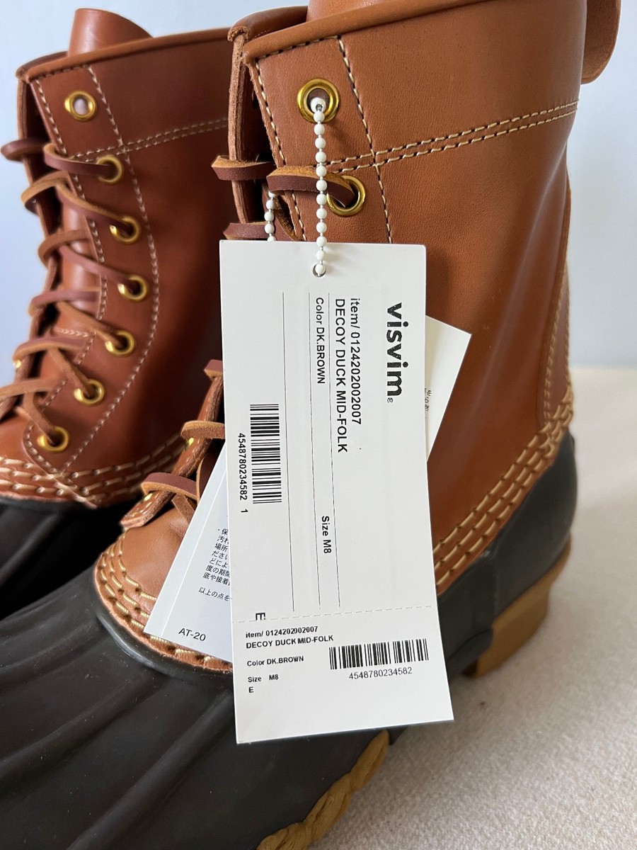 Visvim Decoy Duck Mid-Folk Boots - Size 8 - Dark Brown - NEW | eBay