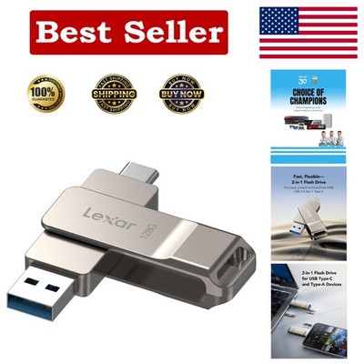 Secure & Fast D40E 128GB USB Flash Drive with Swivel Design - Champagne Silver