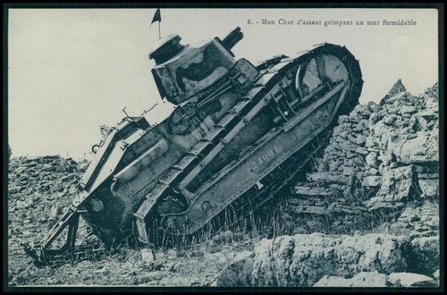 tt Military vehicle Tank WWI ww1 war original old c1915-1925 French postcard