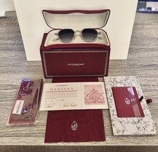 RARE 02/450 NEW Jacques Marie Mage HARTANA FOSSIL Silver Frame Blue Lens