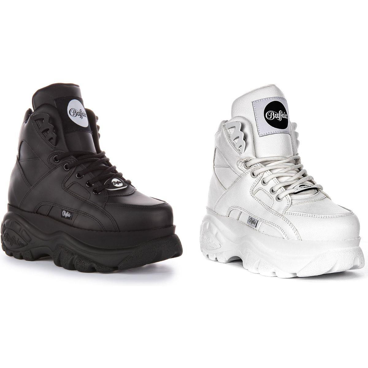 Buffalo 1340-14 2.0 Vegan Nappa Lace Up Hi Platform Black Womens