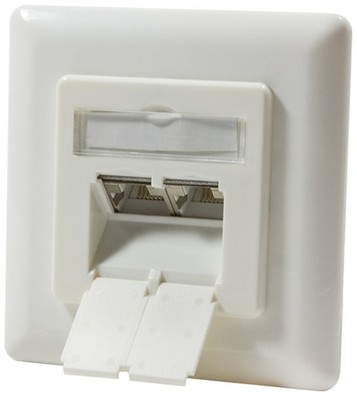 LogiLink Anschlussdose Kat.6A, 2 x RJ45, reinweiß (RAL9010)